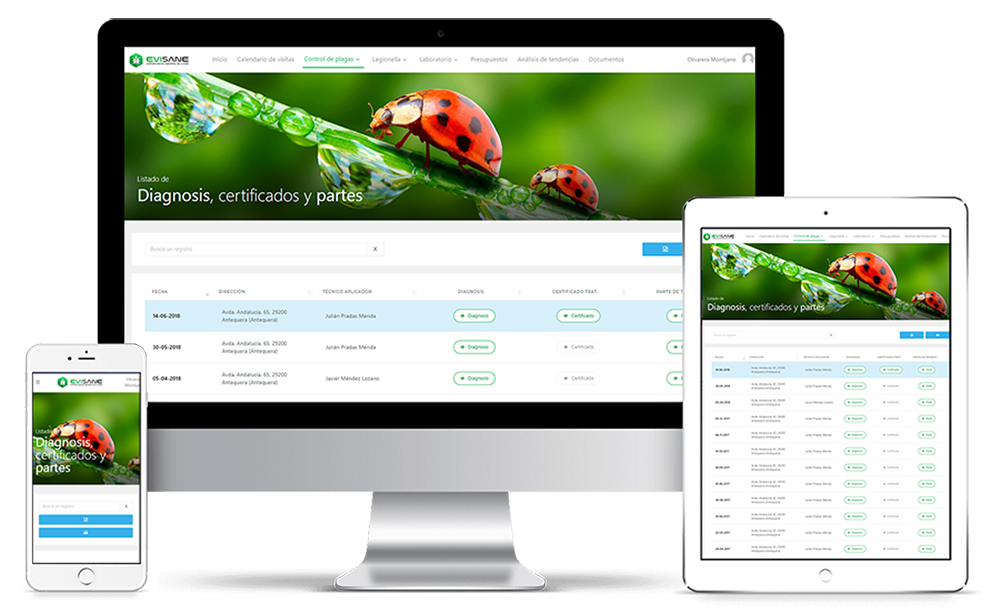 software control de plagas y legionella en todos dispositivos