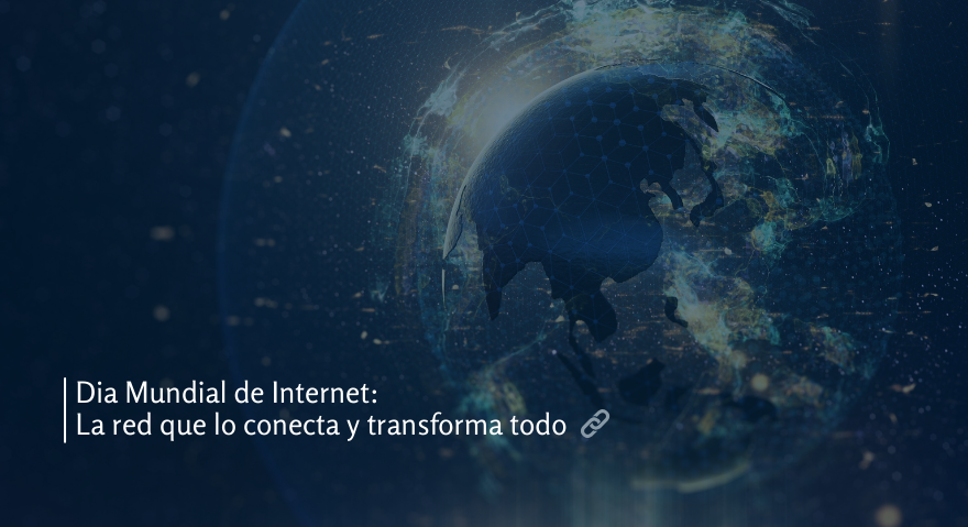 Planeta Tierra digitalizado con líneas de red brillantes, simbolizando la conexión global por Internet